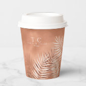 Gobelets En Papier Lush Palm Leaf Mariage Terra Cotta ID956 (Recto)