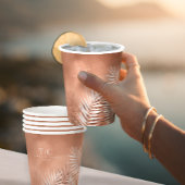 Gobelets En Papier Lush Palm Leaf Mariage Terra Cotta ID956