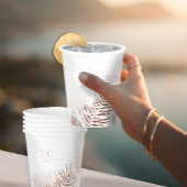 Gobelets En Papier Lush Palm Leaf Mariage Terra Cotta/Wht ID956