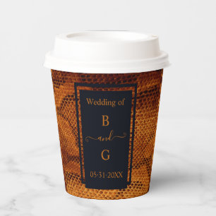 Gobelets En Papier luxueux animal en peau de serpent sauvage mariage