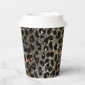 Gobelets En Papier Luxury Glitter Brown Black Gold Leopard Pattern (Verso)