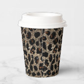 Gobelets En Papier Luxury Glitter Brown Black Gold Leopard Pattern (Droite)