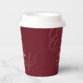 Gobelets En Papier Luxury Old Money Monogram Red Calligraphy Wedding (Droite)