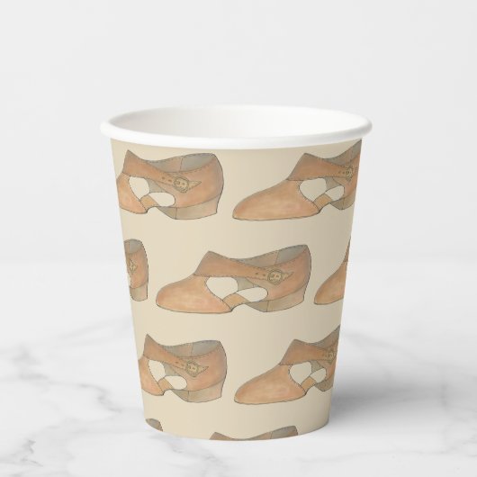 Gobelets En Papier Lyrical Tan Moderne Danse Enseignant Chaussure Imp (Recto)