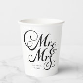 Gobelets En Papier M. et Mme Rustic mariage personnalisé (Recto)