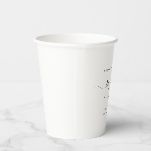 Gobelets En Papier M. M. Nom Script Mariage gay (Droite)