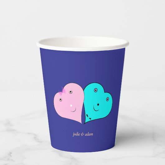 Gobelets En Papier m. & mme Ballotin de coeurs (Verso)