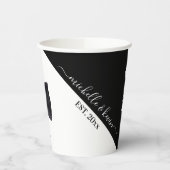 Gobelets En Papier M. & Mme Mariage Noir & Blanc (Gauche)