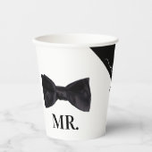 Gobelets En Papier M. & Mme Mariage Noir & Blanc (Recto)