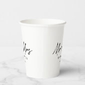 Gobelets En Papier M. & Mme Modern Black White Script Mariage (Droite)