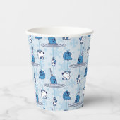 Gobelets En Papier M. Narwhal Blue Snowflake Motif (Recto)