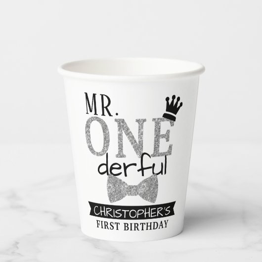 Gobelets En Papier M. ONEderful 1er anniversaire (Verso)