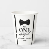 Gobelets En Papier M. ONEderful Bowtie Première fête d'anniversaire (Verso)
