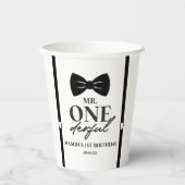 Gobelets En Papier M. ONEderful Bowtie Première fête d'anniversaire (Recto)