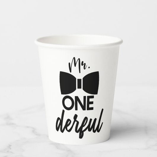 Gobelets En Papier M. ONEderful M. Wonderful Premier 1er anniversaire (Verso)