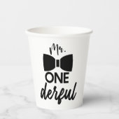 Gobelets En Papier M. ONEderful M. Wonderful Premier 1er anniversaire (Recto)