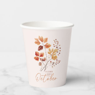 Gobelets En Papier Ma Couleur Préférée Est Octobre - Feuilles D'Autom