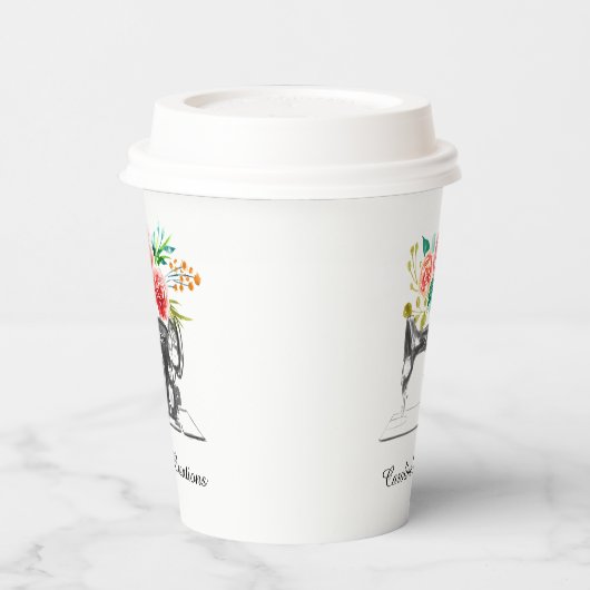 Gobelets En Papier Machine à coudre fabricant noir blanc affaires (Gauche)