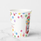 Gobelets En Papier Machine de gumball rétro | Parti Anniversaire de e (Droite)
