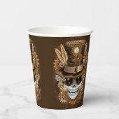 Gobelets En Papier Machine rétro Voodoo à vapeur crâne (Verso)