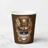 Gobelets En Papier Machine rétro Voodoo à vapeur crâne (Gauche)
