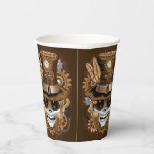 Gobelets En Papier Machine rétro Voodoo à vapeur crâne (Droite)
