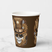 Gobelets En Papier Machine rétro Voodoo à vapeur crâne (Recto)