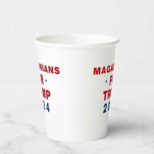 Gobelets En Papier Magadoniens pour Trump 2024 Rouge bleu (Gauche)