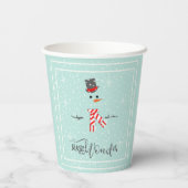 Gobelets En Papier Magic and Wonder Christmas Snowman Mint ID440 (Verso)