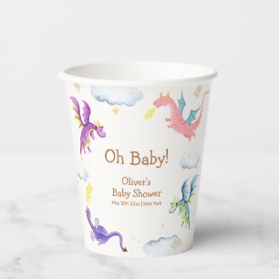 Gobelets En Papier Magic Fairytale Baby shower Dragon Magique