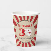 Gobelets En Papier Magic Show Circus Anniversaire Coupes de papier (Verso)