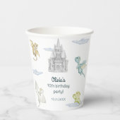Gobelets En Papier Magical Castle Cute Dragons Kids Birthday (Recto)