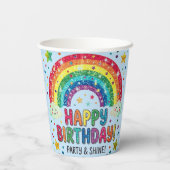 Gobelets En Papier Magical Rainbow birthday party Paper (Verso)