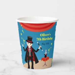 Gobelets En Papier Magicien Boy Show Fête d'anniversaire