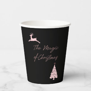 Gobelets En Papier Magie des rennes de Noël et de l'arbre