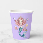 Gobelets En Papier Magique sirène arc-en-ciel fête de fille anniversa (Recto)