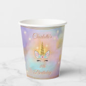 Gobelets En Papier Magique Unicorn Anniversaire Personnalisé (Recto)