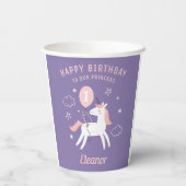 Gobelets En Papier Magique Unicorn fête d'anniversaire (Verso)