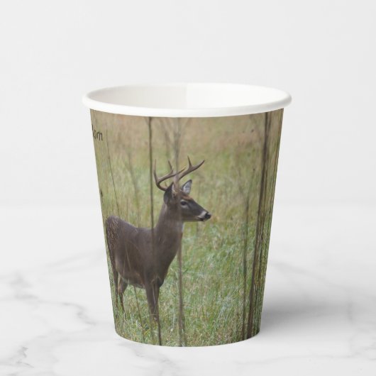 Gobelets En Papier Magnifiquement Random : cerf blanc BROUILLER tasse (Gauche)