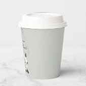 Gobelets En Papier Magnolia Baby Shower avec Or et Sauge (Gauche)