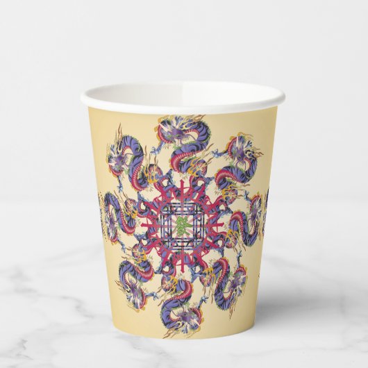 Gobelets En Papier Mah Jongg Dragon Année Coupes de papier (Gauche)