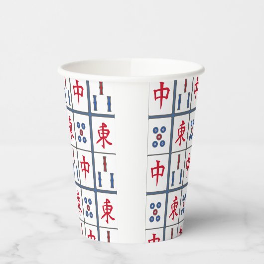 Gobelets En Papier Mahjong Jeu Titres Design (Gauche)