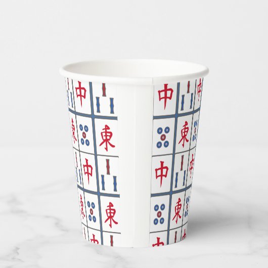 Gobelets En Papier Mahjong Jeu Titres Design (Droite)
