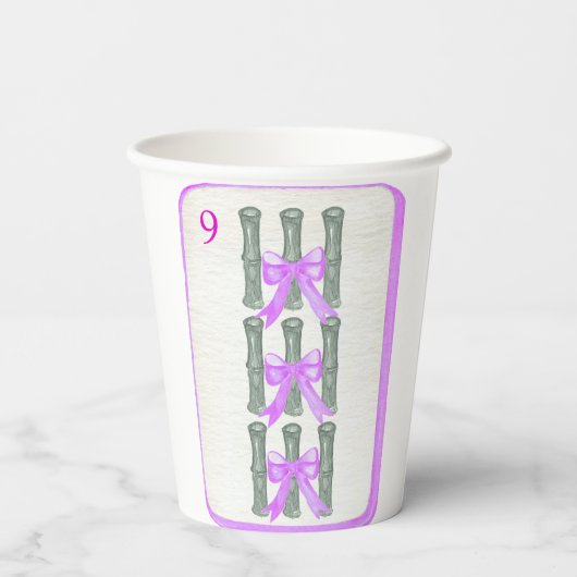 Gobelets En Papier Mahjong Party Theme Cups, mahjong tiles (Verso)
