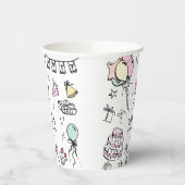 Gobelets En Papier Main tirée 1er anniversaire (Gauche)