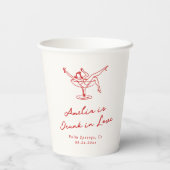 Gobelets En Papier Main Whimsical tiré Bachelorette rouge (Verso)