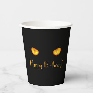 Gobelets En Papier Maintenant il vous voit Chat Noir Joyeux Anniversa