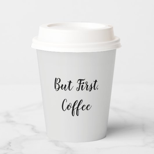 Gobelets En Papier Mais D'Abord, Le Café Blank (Recto)