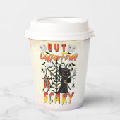 Gobelets En Papier Mais Le Café Est D'Abord Effrayant (Recto)