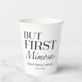 Gobelets En Papier Mais les premiers mimosas | Fête des mariées noire (Recto)